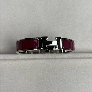 Hermes Clic H Bracelet Burgandy PM EUC